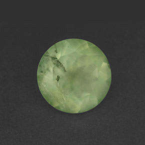 5.83 ct Green Prehnite Stone, Natural Prehnite in Round Facet Shape for Sale