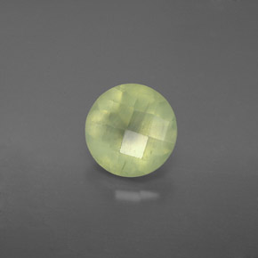 1.94 ct Green Prehnite Stone, Natural Prehnite in Round Checkerboard Shape for Sale