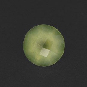 1.81 ct Green Prehnite Stone, Natural Prehnite in Round Checkerboard Shape for Sale