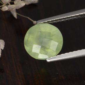 1.91 ct Green Prehnite Stone, Natural Prehnite in Round Checkerboard Shape for Sale