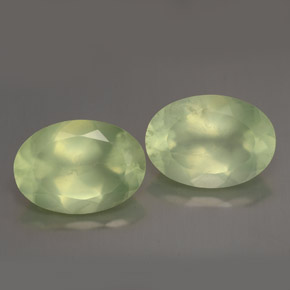 11.44 ct Green Prehnite Stone, Natural Prehnite in Oval Facet Shape for Sale