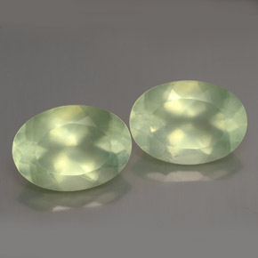 11.72 ct Green Prehnite Stone, Natural Prehnite in Oval Facet Shape for Sale