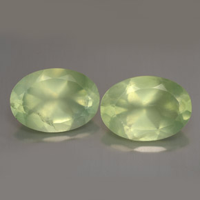 10.75 ct Green Prehnite Gemstone, Prehnite Gem in Oval Facet Shape for Sale.