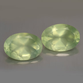 10.75 ct Green Prehnite Stone, Natural Prehnite in Oval Facet Shape for Sale