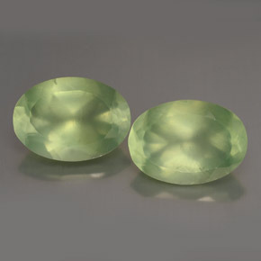11.52 ct Green Prehnite Stone, Natural Prehnite in Oval Facet Shape for Sale