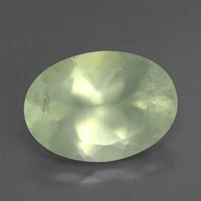 5.61 ct Green Prehnite Stone, Natural Prehnite in Oval Facet Shape for Sale