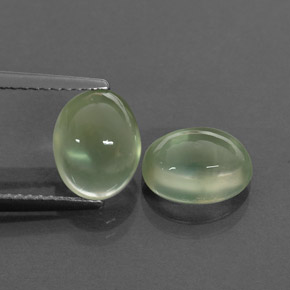 4.43 ct Green Prehnite Stone, Natural Prehnite in Oval Cabochon Shape for Sale