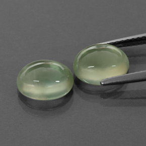 Prehnite Gemstone in 9 x 7 mm (calibrated) Size for Sale, Prehnite Stone in Green Color