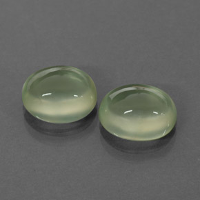 4.53 ct Green Prehnite Gemstone, Prehnite Gem in Oval Cabochon Shape for Sale.