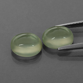 Prehnite Gemstone in 9 x 7 mm (calibrated) Size for Sale, Prehnite Stone in Green Color