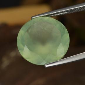 9.04 ct Green Prehnite Stone, Natural Prehnite in Round Facet Shape for Sale