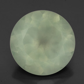 8.54 ct Green Prehnite Gemstone, Prehnite Gem in Round Facet Shape for Sale.