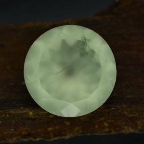 9.44 ct Green Prehnite Gemstone, Prehnite Gem in Round Facet Shape for Sale.