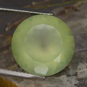8.86 ct Green Prehnite Stone, Natural Prehnite in Round Facet Shape for Sale