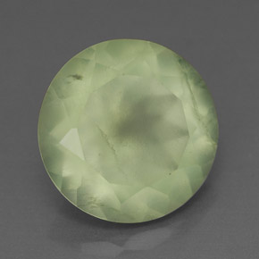 5.54 ct Green Prehnite Stone, Natural Prehnite in Round Facet Shape for Sale