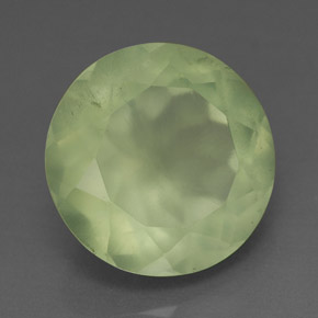 5.88 ct Green Prehnite Stone, Natural Prehnite in Round Facet Shape for Sale