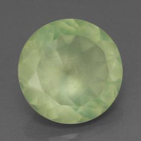 5.66 ct Green Prehnite Stone, Natural Prehnite in Round Facet Shape for Sale