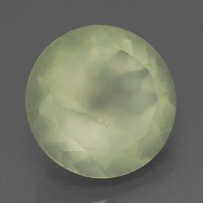 6.05 ct Green Prehnite Stone, Natural Prehnite in Round Facet Shape for Sale