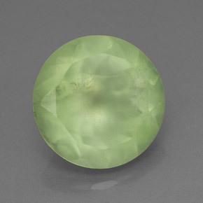 5.72 ct Green Prehnite Stone, Natural Prehnite in Round Facet Shape for Sale
