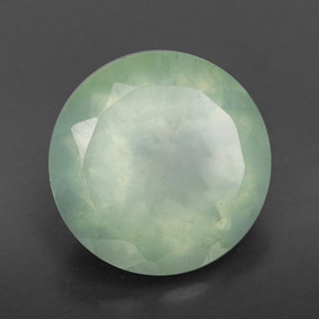 6.09 ct Green Prehnite Stone, Natural Prehnite in Round Facet Shape for Sale