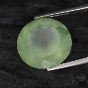 9.54 ct Green Prehnite Stone, Natural Prehnite in Round Facet Shape for Sale