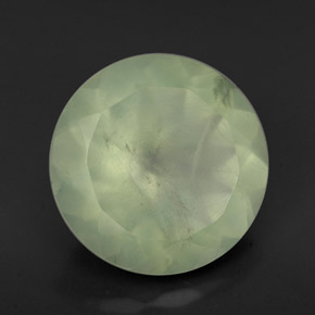 5.47 ct Green Prehnite Stone, Natural Prehnite in Round Facet Shape for Sale