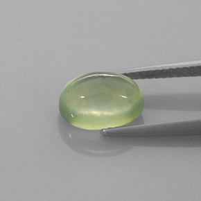 3.48 ct Green Prehnite Stone, Natural Prehnite in Oval Cabochon Shape for Sale