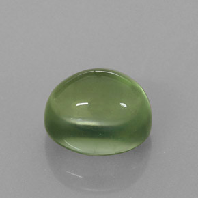 2.58 ct Green Prehnite Gemstone, Prehnite Gem in Oval Cabochon Shape for Sale.