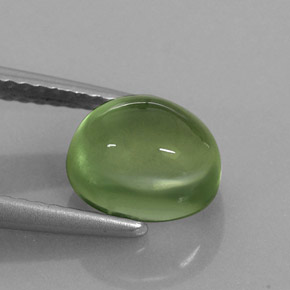 2.58 ct Green Prehnite Stone, Natural Prehnite in Oval Cabochon Shape for Sale