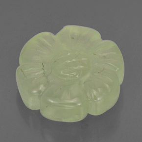 4.85 ct Green Prehnite Stone, Natural Prehnite in Carved Flower Shape for Sale