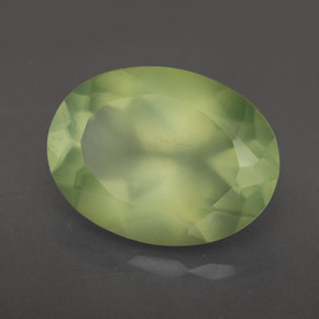 8.93 ct Green Prehnite Stone, Natural Prehnite in Oval Facet Shape for Sale