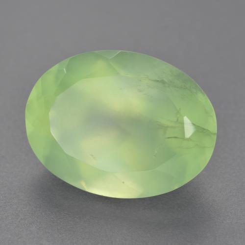 Желтовато-зеленый Пренит Камень - 9.7ct Фасетный Овал (ID: 298863)