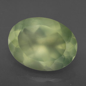 9.03 ct Green Prehnite Stone, Natural Prehnite in Oval Facet Shape for Sale