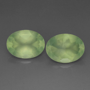 17.38 ct Green Prehnite Gemstone, Prehnite Gem in Oval Facet Shape for Sale.