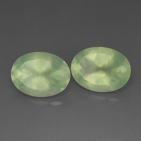18.20 ct Green Prehnite Stone, Natural Prehnite in Oval Facet Shape for Sale