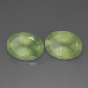 17.29 ct Green Prehnite Stone, Natural Prehnite in Oval Facet Shape for Sale