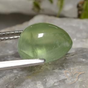 Prehnite Gemstone in 10 x 8 mm (calibrated) Size for Sale, Prehnite Stone in Pale Pear Green  Color