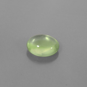 2.11 ct Green Prehnite Gemstone, Prehnite Gem in Oval Cabochon Shape for Sale.