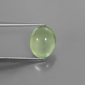 2.11 ct Green Prehnite Stone, Natural Prehnite in Oval Cabochon Shape for Sale