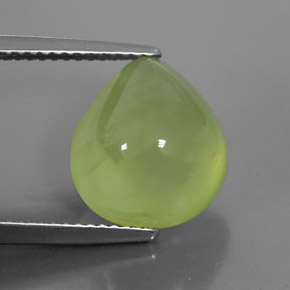 6.81 ct Green Prehnite Stone, Natural Prehnite in Pear Cabochon Shape for Sale