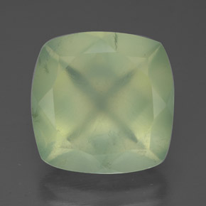 7.47 ct Green Prehnite Gemstone, Prehnite Gem in Cushion-Cut Shape for Sale.