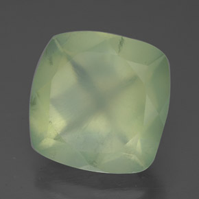 7.47 ct Green Prehnite Stone, Natural Prehnite in Cushion-Cut Shape for Sale