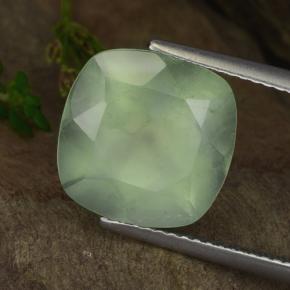 6.67 ct Green Prehnite Stone, Natural Prehnite in Cushion-Cut Shape for Sale