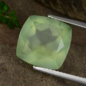 7.15 ct Green Prehnite Stone, Natural Prehnite in Cushion-Cut Shape for Sale