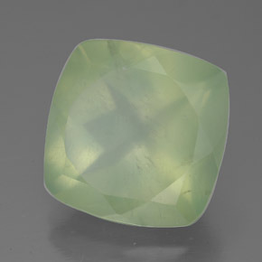 7.55 ct Green Prehnite Stone, Natural Prehnite in Cushion-Cut Shape for Sale
