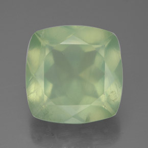 6.83 ct Green Prehnite Gemstone, Prehnite Gem in Cushion-Cut Shape for Sale.