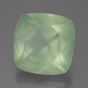 7.48 ct Green Prehnite Stone, Natural Prehnite in Cushion-Cut Shape for Sale