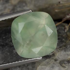 6.59 ct Green Prehnite Gemstone, Prehnite Gem in Cushion-Cut Shape for Sale.