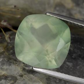 6.59 ct Green Prehnite Stone, Natural Prehnite in Cushion-Cut Shape for Sale
