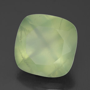 6.41 ct Green Prehnite Stone, Natural Prehnite in Cushion-Cut Shape for Sale